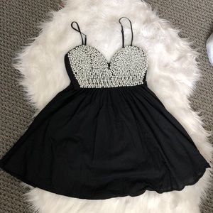 Black pearl bodiced dress